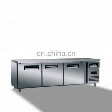 4 Doors Undercounter Bar Refrigerator, Stainless Steel Display Fridge For Bar