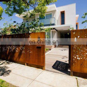 Rusty decorative sheet metal doors panels in corten steel