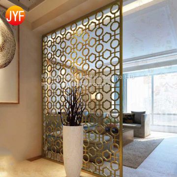 Jyf0038 Home Interior Hotel Decorative Room Divider Modern Partition 304 316L Stainless Steel Decorative Laser Cut Screen Divider