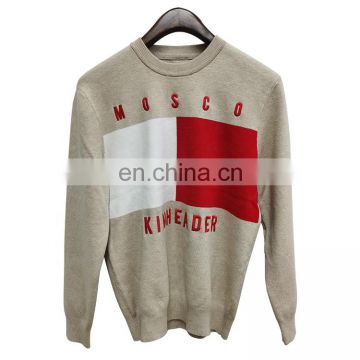 DiZNEW New Design Good Quality Long Sleeve Crewneck Mens Intarsia Sweater