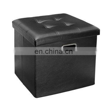 Fabric PU Ottomans Storage Ottomans Folding Stool for Shoes Fabric Foot Stool photo-4