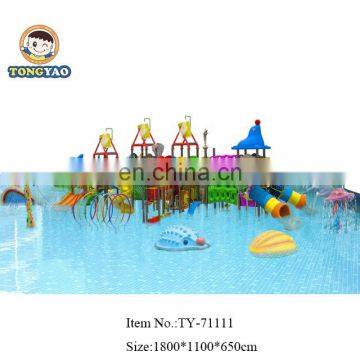 Water Slide of Wooden Pirate Ship for Children and Adults With Water Park