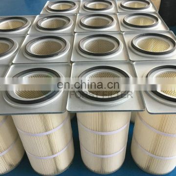 FORST Top Square Flange Galvanized Filter Cover Polyester Cylindrical Air Filter