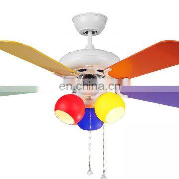 Simple and stylish 42-inch fan lights colorful children's bedroom, decorated wooden fan lights wholesale