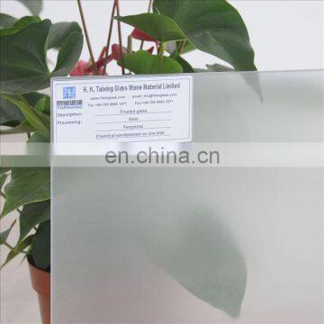 Factory wholesale customized low iron 5mm acid etched frosted tempered furniture glass