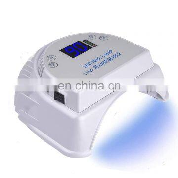 Private label 64w Effective Power and Battery Rechargeable Cordless led nail machine Nail Gel Curing Application nail lamp