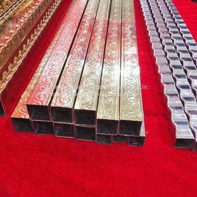 Embossed PVD Plating Color Stainless Steel Tube for Gate Guardrail photo-2