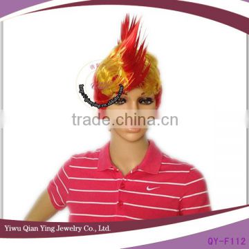 red and yellow cheap wholesale sports spain fan wigs