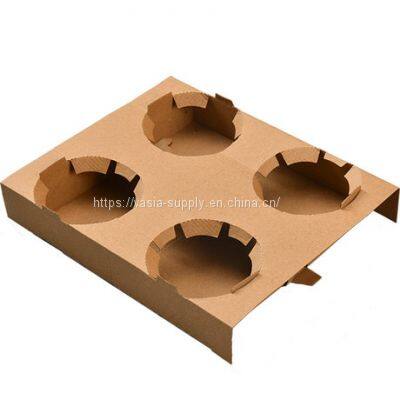 Paper packaging coffee cup tray holder kraft paper cup cardboard reusable carrier