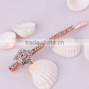 2015 new model FY-0073 fashion five angle diamond with crystal hair barrette clip wholesale