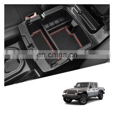 Interior Accessories Parts Silicone Armrest Rest Storage Box Center Control Console Organizer Tray For Jeep Gladiator Jt 20-21