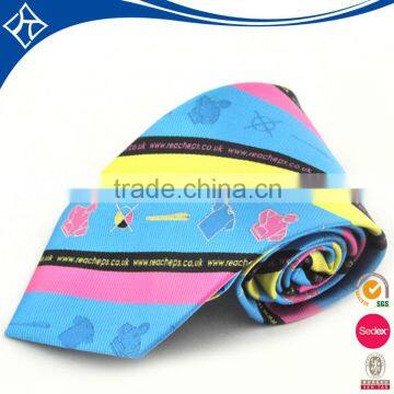 Classy floral pattern stripe necktie 100% silk