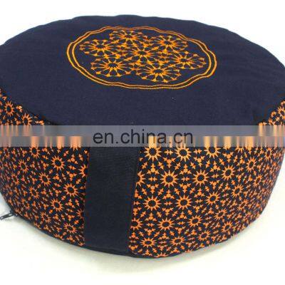 Top sale Indian made 100% organic cotton canvas Round Meditation Cushion zafu