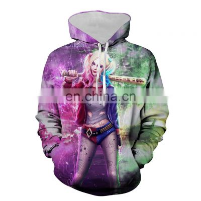 DC Suicide Squad Digital printed 3D sweatshirt hooded pullover OEM Men Hoodie Set Sweatshirt 50% Cotton 50% Polyester