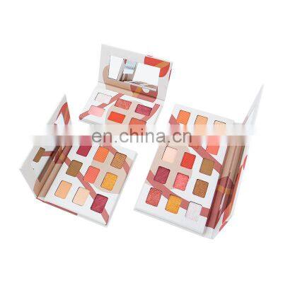 2021 Fashionable Flip top makeup paper packaging 9 color eyeshadow powder square eyeshadow palette