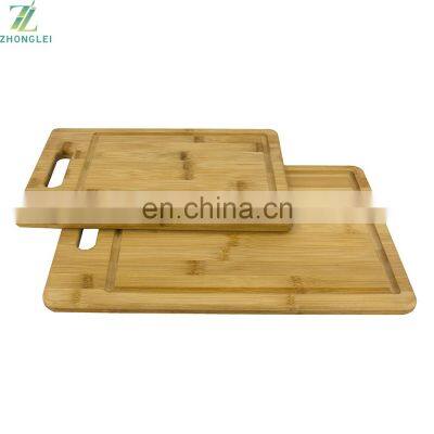 High Quality Rectangular Organic Bamboo Cutting Board With Groove for Kitchen