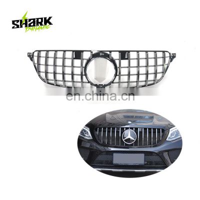 Chrome/Gloss Black Car Front Grille Fits For B-enz Gle W166 2015+ Gt Style Grille