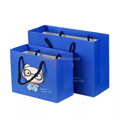 custom white cardboard paper gift bags with handle