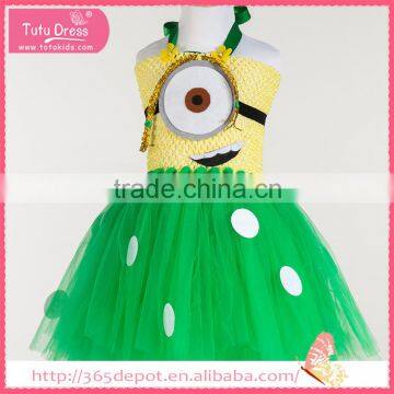 Braces skirt viridity and bright green gauze dress with white pattern ornament halloween costume