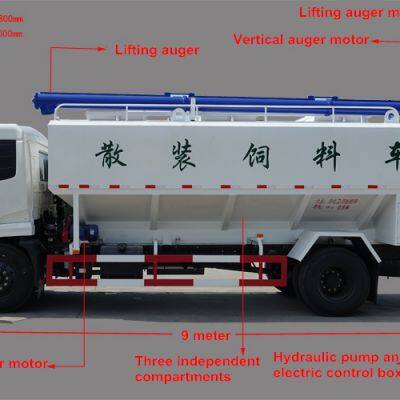 High Quality DONGFENG TIANJIN 10T-12T Animal Feed Pellet Transported Vehicle for Sale photo-3
