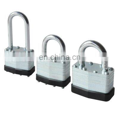 Hardened Steel Shackle Brass Cylinder Long Shackle Lock With Keys Laminated Padlock photo-4