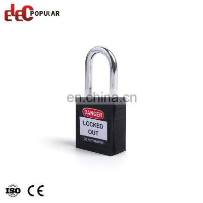 Wholesale Durable Steel Long Shackle Black Safety Industry Padlock