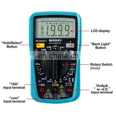 Allosun EM3301 Mini Digital Multi Meter 3 1/2 1999 AC/DC Ammeter Voltmeter Ohm Portable Meter Voltage Meter photo-4