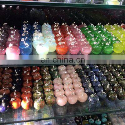 Colourful Crystal Carving Apple Quartz Different Material Crystal Apple For Decoration photo-3