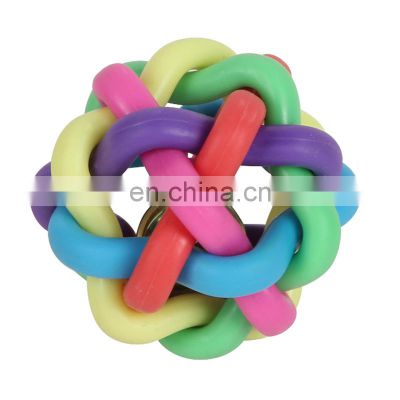 Pet chews five colorful woven balls toy high quality TPR dog toys bite-resistant teething cleaning durable toys