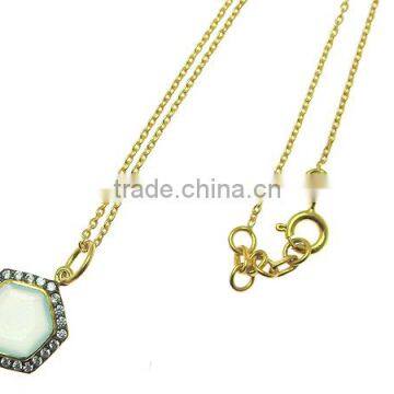 Gold Pendant White Zircon