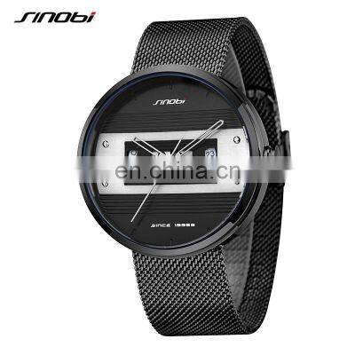 SINOBI S9825G Dual Calendar Window Watches Man Casual Watch OEM Business Watch Unique Male Wristwatch