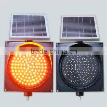 Hot Sale Solar Power Yellow Led Flashing 300mm Traffic Warning Light photo-2