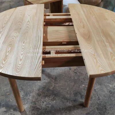 Solid Ashwood Round Dining Table,extendable photo-2