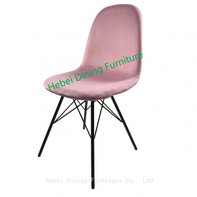 Dining Furniture Factory Direct Supply No Armchair Metal Leg Chairs Velvet Chair Dining Chair photo-5