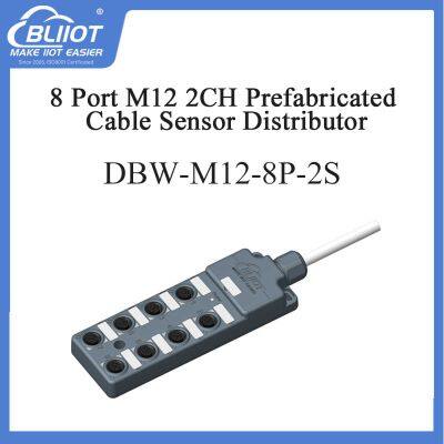 Corrosion-Resistant IP67/IP69K PNP Prefabricated Cable Waterproof Junction Box M12 8Port for Storage Equipment