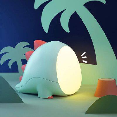 Cute Silicone Moon Lamp usb Chargeable LED Dinosaur Lamp Children Night Light Switch USB for Children Portable