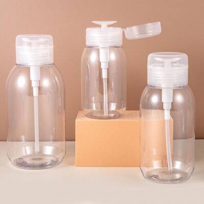 Empty 200ml Transparent Color Plastic Bottle With Pump for Makeup Remove Water photo-2