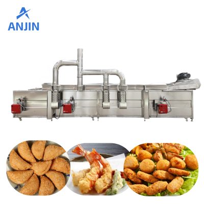 Fully Automatic Continuous Frying Machine | High-Capacity Electric Snack Fryer Line ANJIN FOOD MACHINERY photo-2