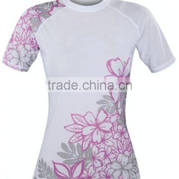 Girl's custom sublimation design tight rash guards