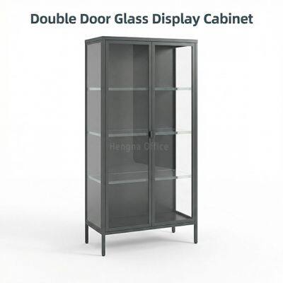 Cosmetics Retail Display Cabinet, Tempered Glass Door, Steel Frame, LED Light — Beauty Display Factory Supplier