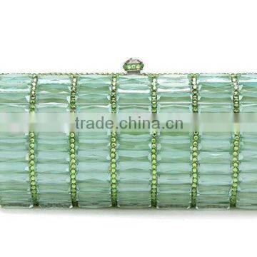 fashion Royal blue Box Shape Crystal stone Studded Evening Party Bags