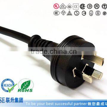 Australia standard 3 pin power plug,3 core power cord with SAA approval