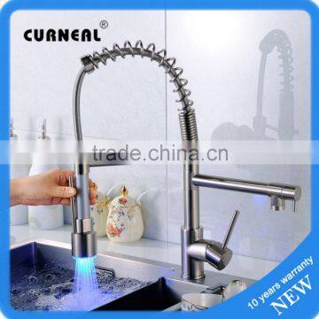 No.K054B Desk Mounted Brushed Kitchen Mixer Tap, Brass LED Kitchen Tap                        
                                                                Most Popular