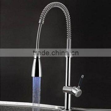 LED Chrome Brass Led Put Out Flexible Hose For Kitchen Faucet