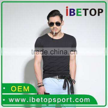 Custom V-Neck T-Shirt Plain Cotton Wholesale Blank T-Shirt 2016 photo-3