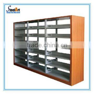 Double Side book shelf/ Library Shelves,new style book rack for library use