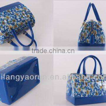 Latest Fashion Bag Design/pvc Handbags for Women/beautiful Flower Handbag photo-4