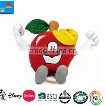 plush fruit toy/plush and stuffed apple toy/cheap soft apple toy