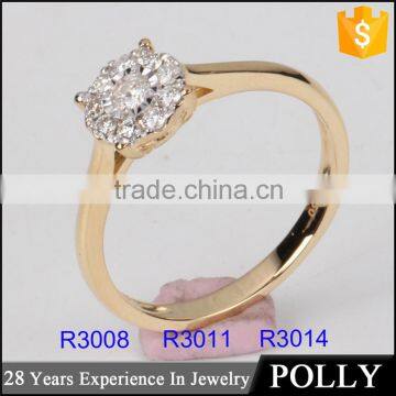 Fashion women's 9k 14k 18k gold wedding jewelry engagement diamond ring