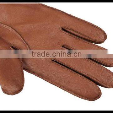 2016 Hot Selling Womens Genuine Leather Gloves With Creamy-white Knitted Wrist photo-3